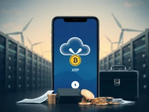 A user managing their Bitcoin mining operations on LET Mining's new mobile cloud mining platform, symbolizing easy access to digital asset growth.