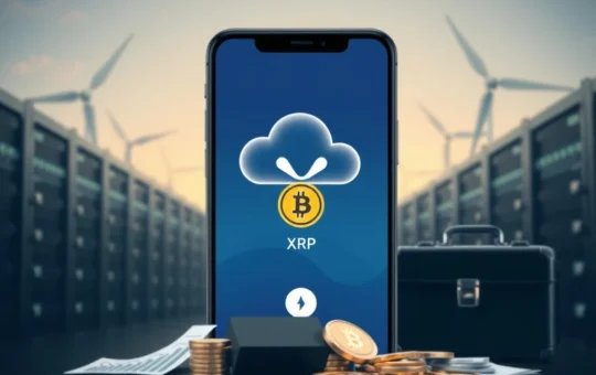 A user managing their Bitcoin mining operations on LET Mining's new mobile cloud mining platform, symbolizing easy access to digital asset growth.