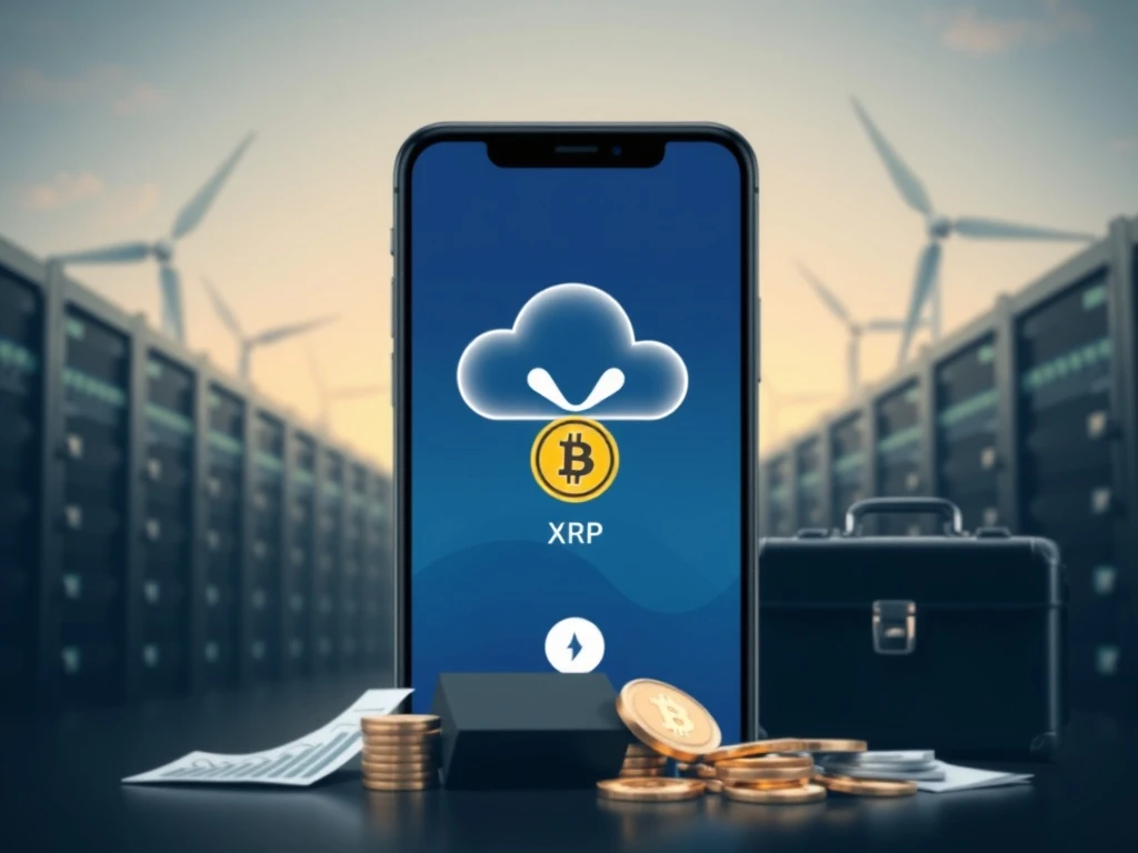 A user managing their Bitcoin mining operations on LET Mining's new mobile cloud mining platform, symbolizing easy access to digital asset growth.