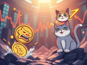 Meme coin Moo Deng crashing versus Troller Cat's explosive presale ROI growth