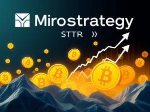 A chart showing MicroStrategy MSTR stock reaching a $680 target, symbolizing its successful Bitcoin strategy and market confidence.
