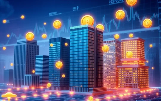 A visual representation of MultiBank.io's $10B real estate tokenization platform, illustrating secure and accessible fractional ownership.