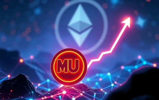 A vibrant illustration showcasing the rapid growth of MUTM Token's utility-driven DeFi project, inspired by Ethereum's success.