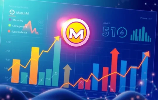 A digital chart showing an explosive surge for Mutuum Finance, symbolizing its strong crypto presale performance and DeFi potential.