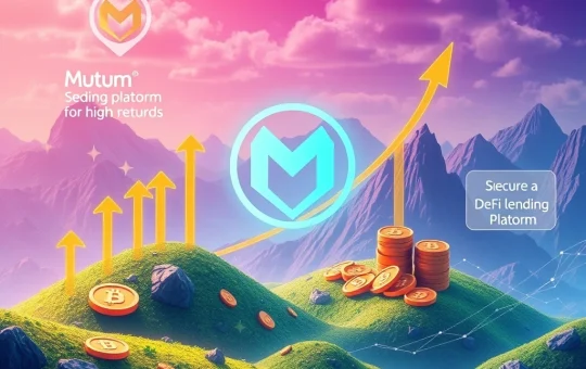 Visualizing the potential growth of Mutuum MUTM Presale, showing digital assets and upward trends in a secure DeFi environment.
