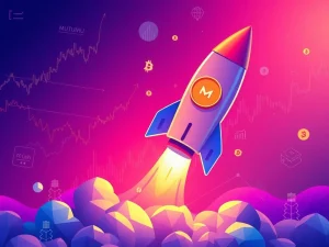 A Mutuum (MUTM) token rising, symbolizing the anticipated success of the crypto presale and its impact on decentralized finance.