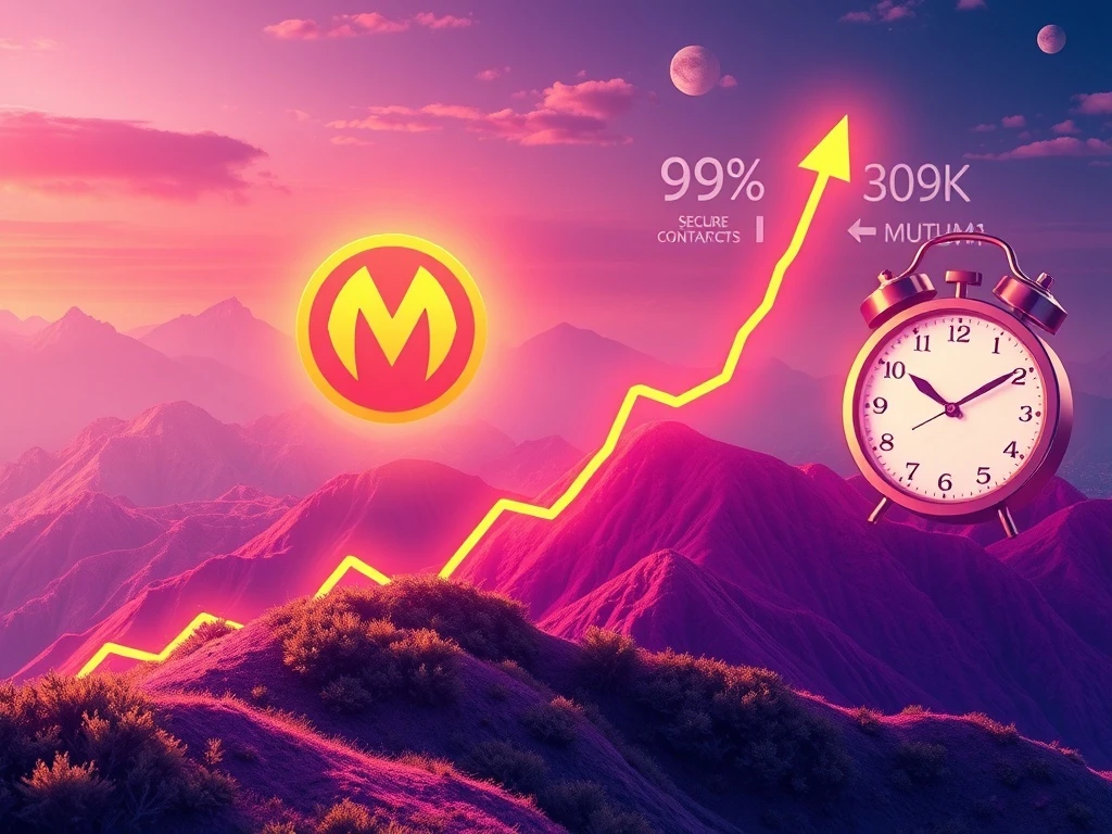 A visual representation of Mutuum Presale success, showing a rapidly increasing crypto price chart and a '99% Sold' indicator, symbolizing high demand for Mutuum Presale.