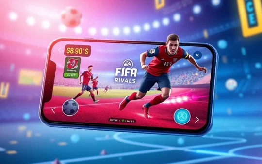 FIFA Rivals mobile game with blockchain integration showcasing digital collectibles