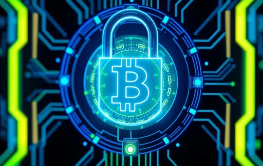 Blockchain encryption security test by Naoris with a futuristic digital lock