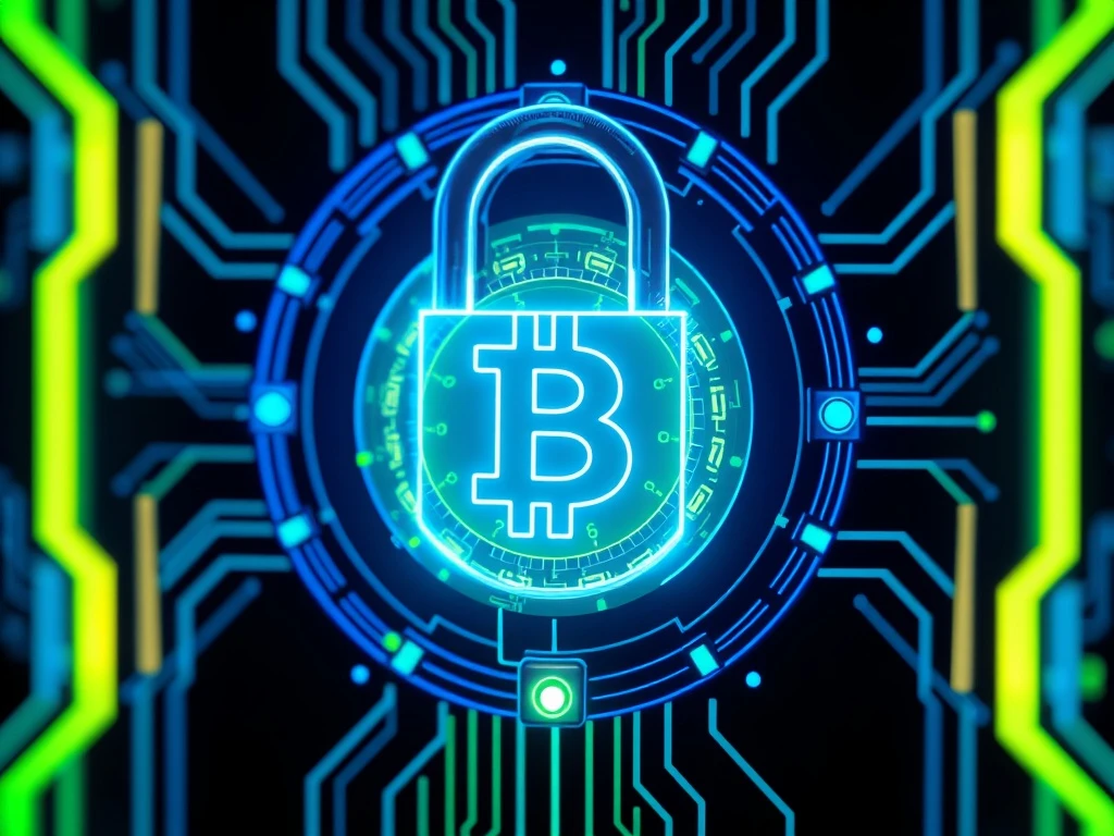 Blockchain encryption security test by Naoris with a futuristic digital lock