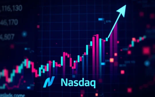 A dynamic financial chart depicting strong growth, symbolizing the impressive Nasdaq Earnings and Q2 financial results.