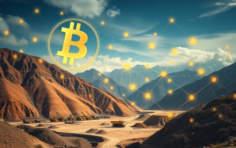 Nativo Resources' strategic Bitcoin Treasury Policy is visualized by gold mining operations and digital currency symbols.