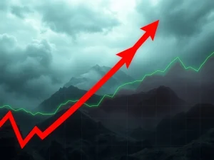 A digital graph showing a sharp NEWT crypto price drop, symbolizing a market correction and investor response to volatility.