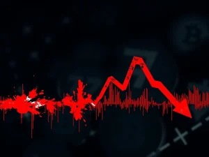 A chart illustrating the catastrophic NFP price decline, symbolizing extreme crypto market volatility and investor concern.