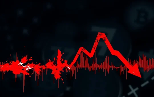 A chart illustrating the catastrophic NFP price decline, symbolizing extreme crypto market volatility and investor concern.
