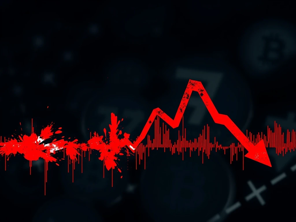 A chart illustrating the catastrophic NFP price decline, symbolizing extreme crypto market volatility and investor concern.