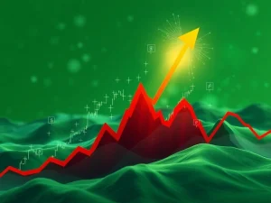 A chart illustrating a dramatic NFP price surge, reflecting the extreme crypto market volatility and rapid NFP trading activity.