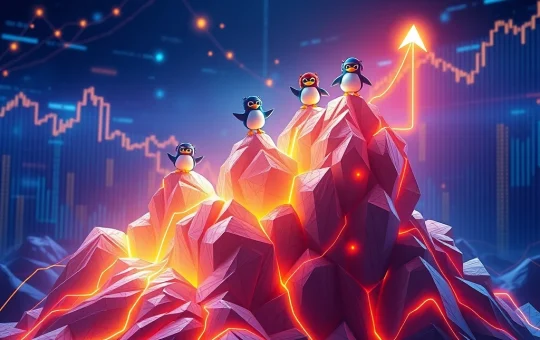 A vibrant digital artwork representing the explosive growth of the NFT market, with blue-chip NFTs leading the charge.