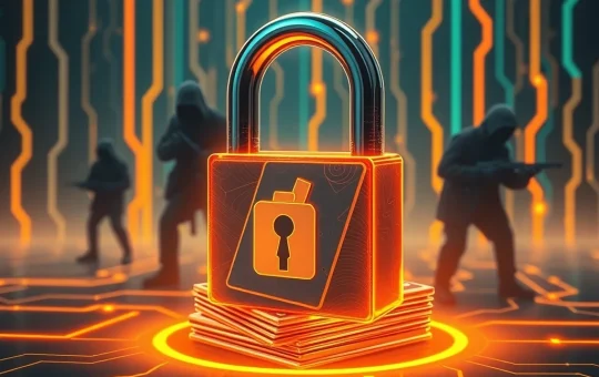 A digital padlock symbolizing robust digital asset security, protecting NFTs from the threat of NFT OTC scams.