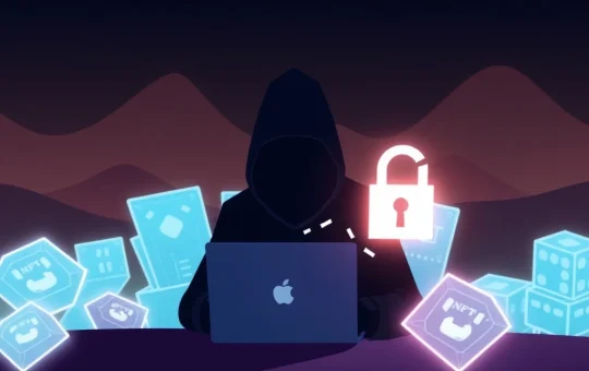 A visual representation of NFT scams exploiting decentralized trading, highlighting risks to wallet security.