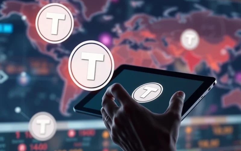A digital interface showcasing a No-KYC USDT casino, emphasizing privacy and fast crypto gambling transactions.