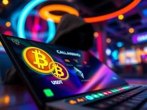 A digital interface showcasing the surge of No-KYC USDT Casinos, emphasizing fast and anonymous crypto gambling.