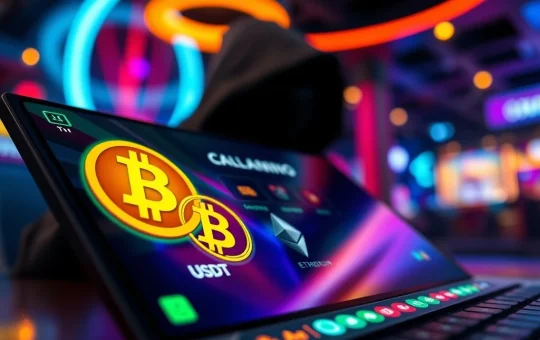 A digital interface showcasing the surge of No-KYC USDT Casinos, emphasizing fast and anonymous crypto gambling.