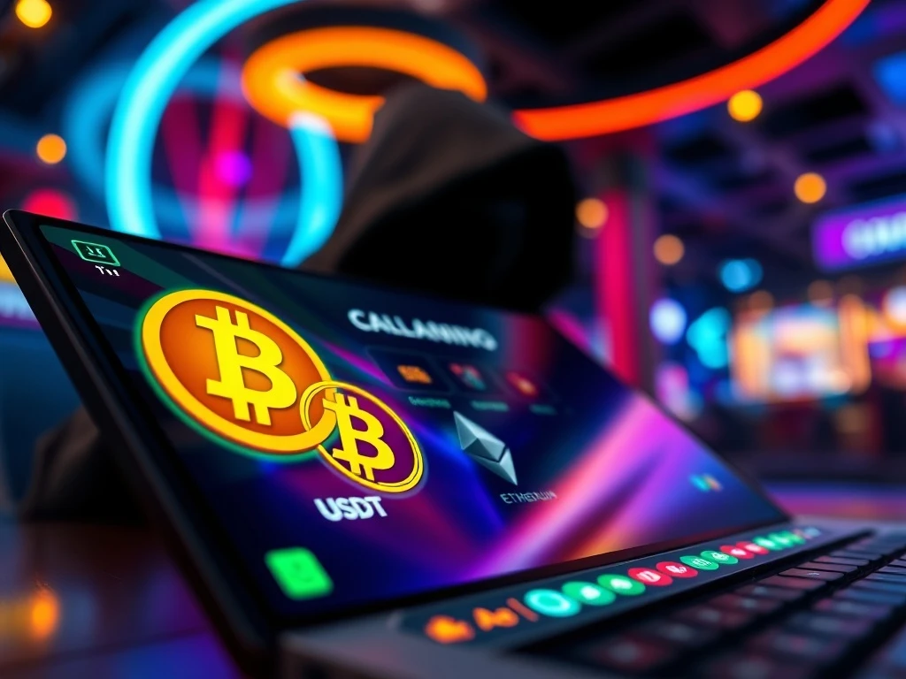 A digital interface showcasing the surge of No-KYC USDT Casinos, emphasizing fast and anonymous crypto gambling.