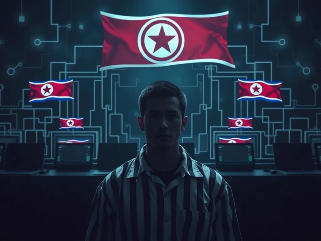 A TikTok influencer behind bars, symbolizing the severe consequences of aiding North Korea's remote job fraud targeting crypto firms and impacting crypto security.