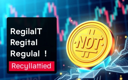 NOT cryptocurrency token with a surging price graph reflecting market volatility