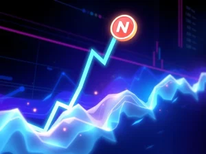 NOT cryptocurrency price chart showing a dramatic 474.75% surge amid market volatility