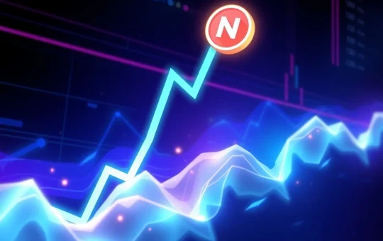 NOT cryptocurrency price chart showing a dramatic 474.75% surge amid market volatility