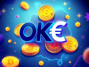 OKX Germany campaign offering Bitcoin rewards in Austria, symbolizing financial growth and new opportunities for users.