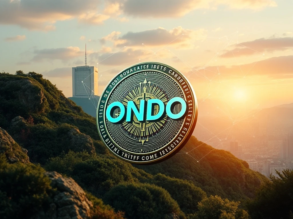 A visual representation of ONDO's price volatility and its connection to a Crypto ETF filing, highlighting the token's role in Real-World Assets.