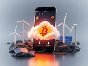 OPTO Miner cloud mining platform on a smartphone for easy cryptocurrency earnings