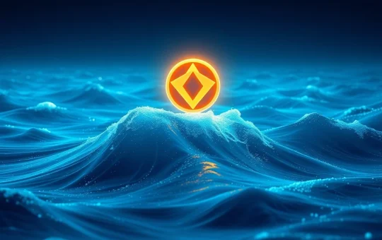 ORCA cryptocurrency token surging amid blockchain waves and exchange logos