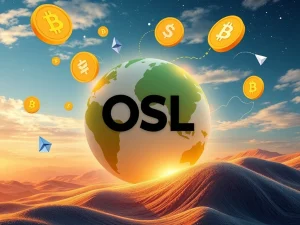 An illustration showing OSL Group's significant crypto equity raise empowering global digital asset growth and stablecoin infrastructure development.