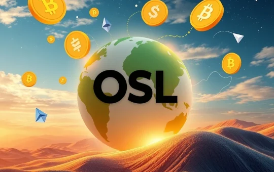 An illustration showing OSL Group's significant crypto equity raise empowering global digital asset growth and stablecoin infrastructure development.