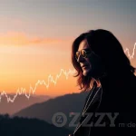 Digital artwork depicting Ozzy Osbourne amidst a surging OZZY memecoin chart, symbolizing his enduring crypto legacy.