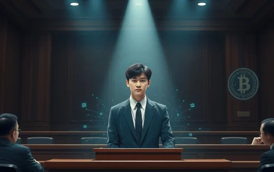 Park Gyuri in a courtroom setting, symbolizing the ongoing Pica Coin crypto fraud trial and the intersection of celebrity and digital assets.