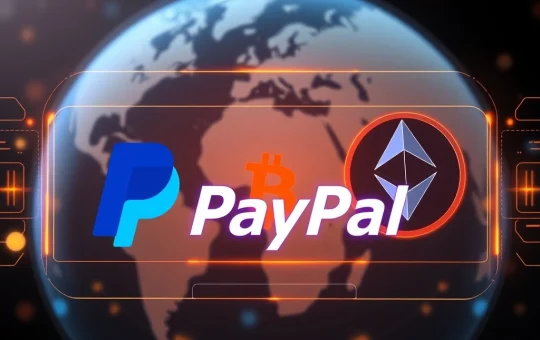 PayPal's crypto payments service with Bitcoin and Ethereum support for global transactions.