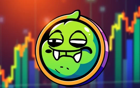Pepe meme coin logo with a bullish chart predicting a 363,636% surge
