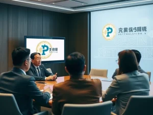 PetroChina Capital executives analyzing stablecoin regulations in a corporate setting