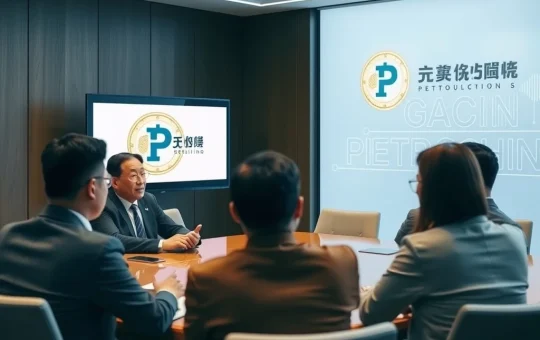PetroChina Capital executives analyzing stablecoin regulations in a corporate setting