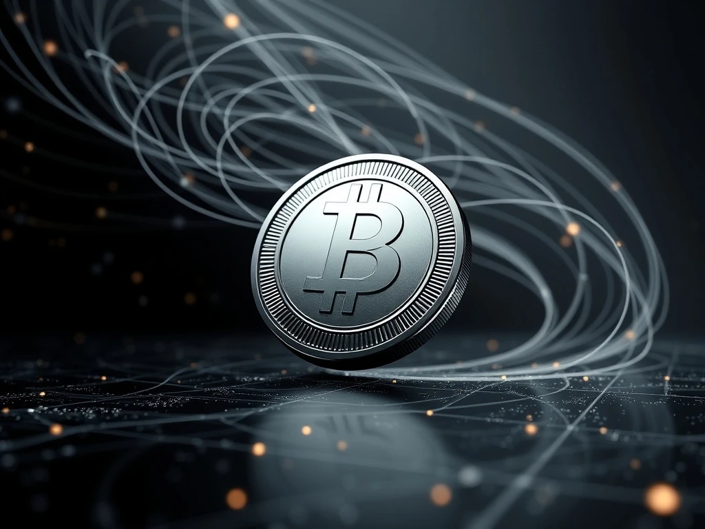 A resilient Pi Coin symbol standing firm amidst volatile crypto market charts, illustrating its price stability despite token exit rumors.