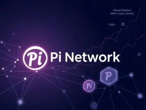 Pi Network's Mainnet Migration progress with growing user base and PI Token value surge, highlighting crypto liquidity challenges.