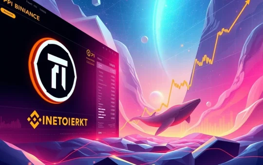 Pi Network's potential price surge is depicted with catalysts like Binance rumors, whale activity, and new listings.