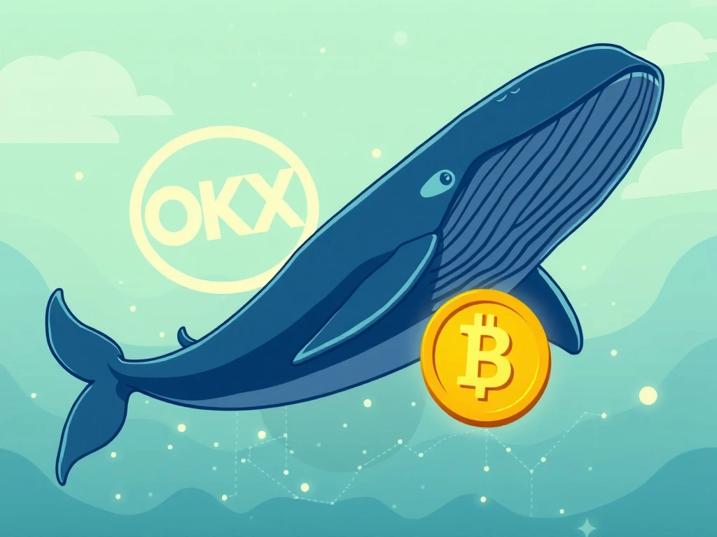 A large digital whale, representing Pi Network whales, moving Pi Coin off an exchange, symbolizing strategic accumulation for the future of the Pi Network ecosystem.