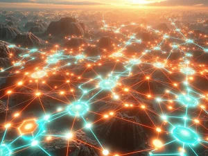Planck Layer-0 blockchain powering decentralized AI networks with interconnected nodes