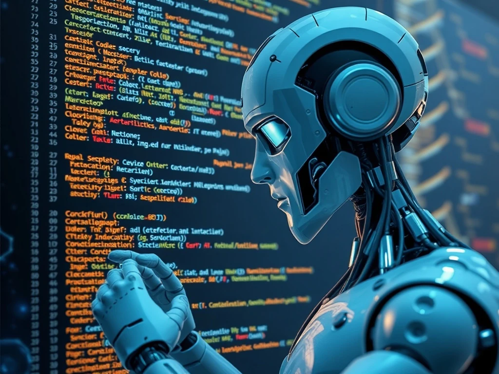 AI robot fixing buggy AI-generated code for quality assurance